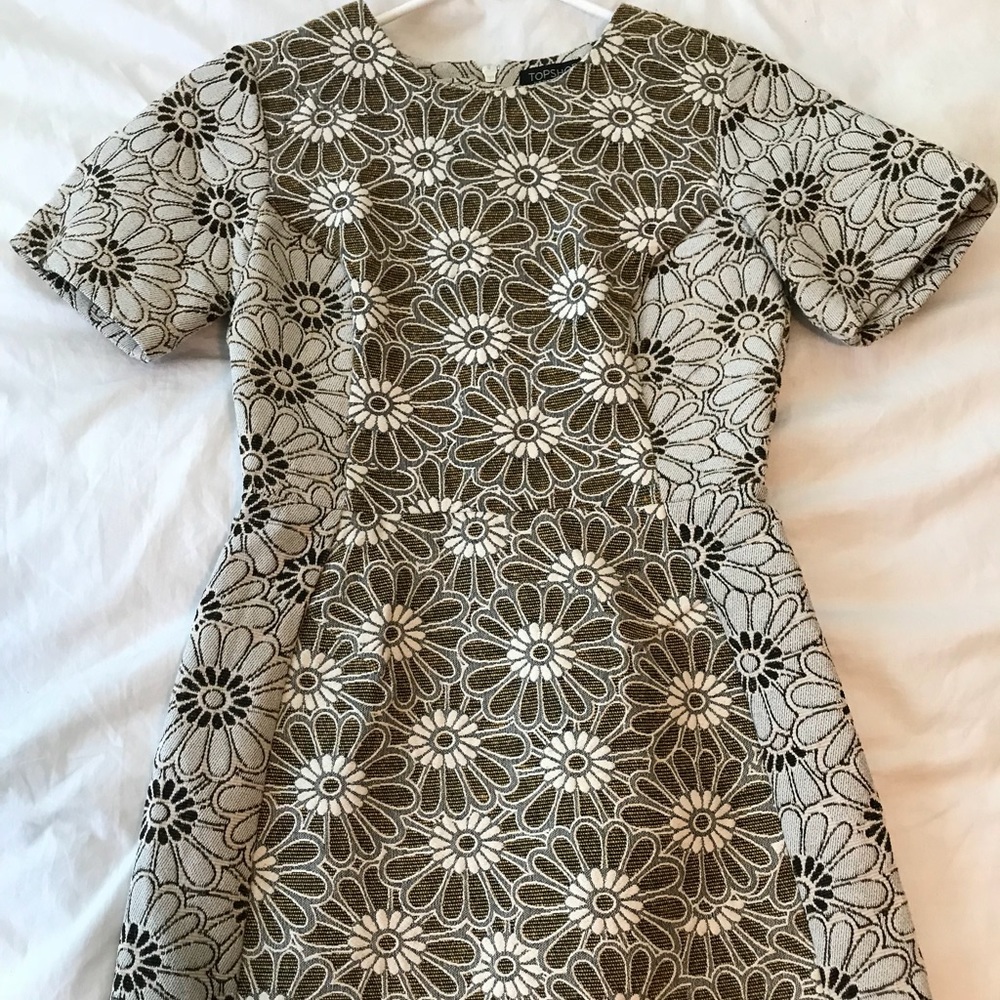 topshop daisy jacquard dress
